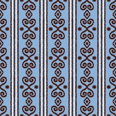 Vintage Floral Striped Seamless Pattern