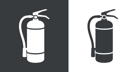 Simple fire extinguisher icon in black and white