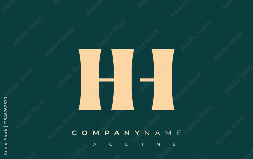 Fototapete hh creative abstract typography logo design. elegant logo combining bold typography and creative sha