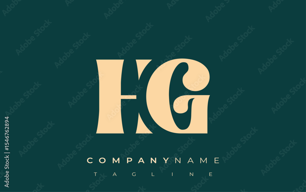 Fototapete hg creative abstract typography logo design. elegant logo combining bold typography and creative sha
