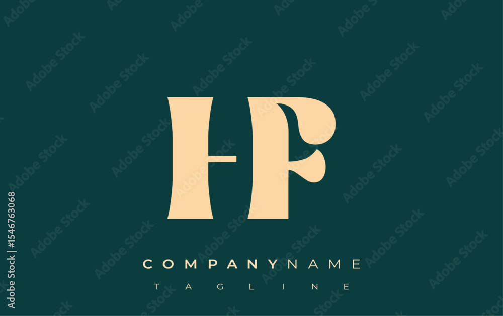 Fototapete hf creative abstract typography logo design. elegant logo combining bold typography and creative sha
