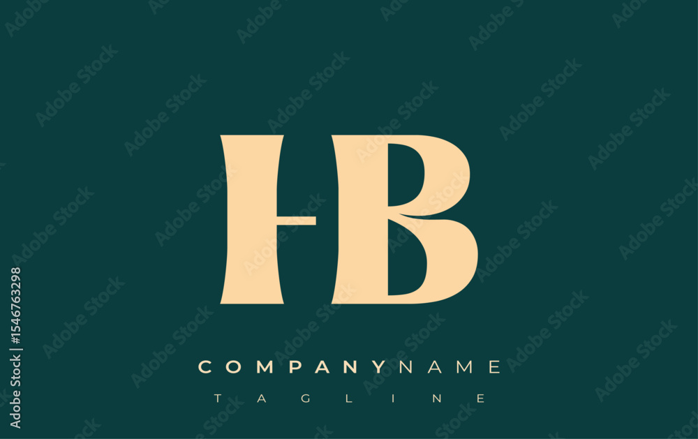 Fototapete hb creative abstract typography logo design. elegant logo combining bold typography and creative sha
