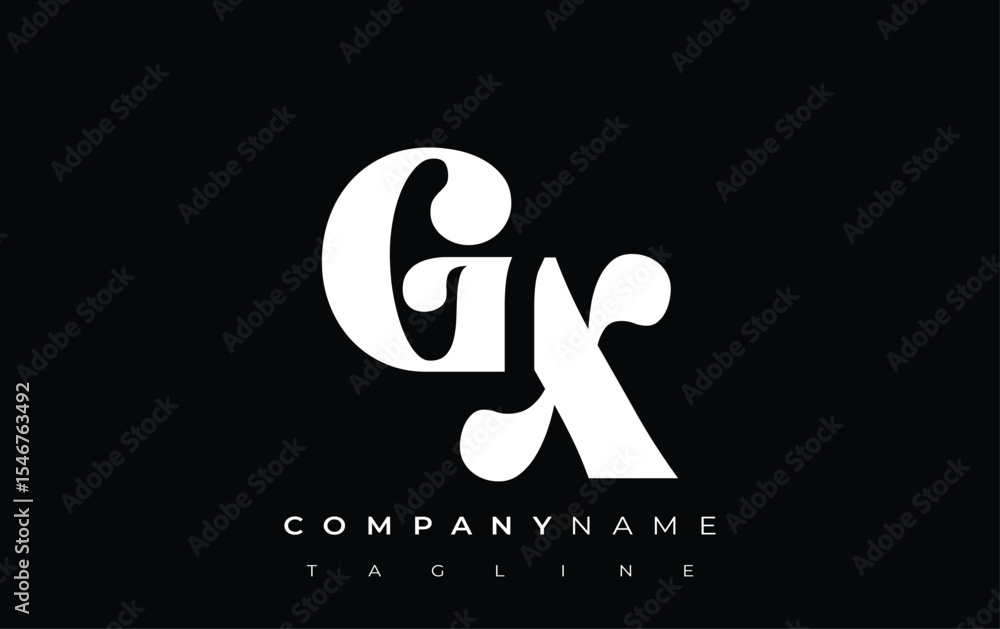 Fototapete gx creative abstract typography logo design. elegant logo combining bold typography and creative sha