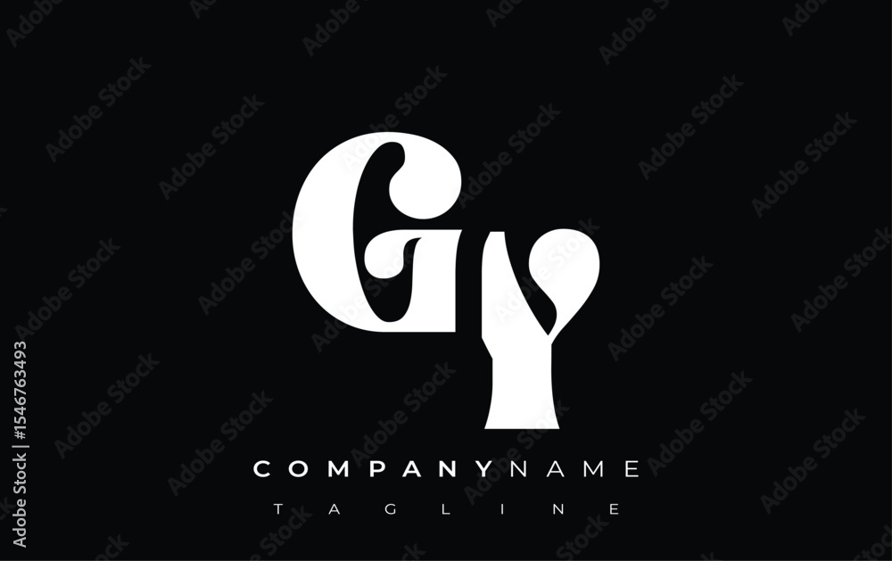 Fototapete gy creative abstract typography logo design. elegant logo combining bold typography and creative sha