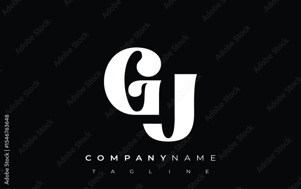 Fototapete gu creative abstract typography logo design. elegant logo combining bold typography and creative sha