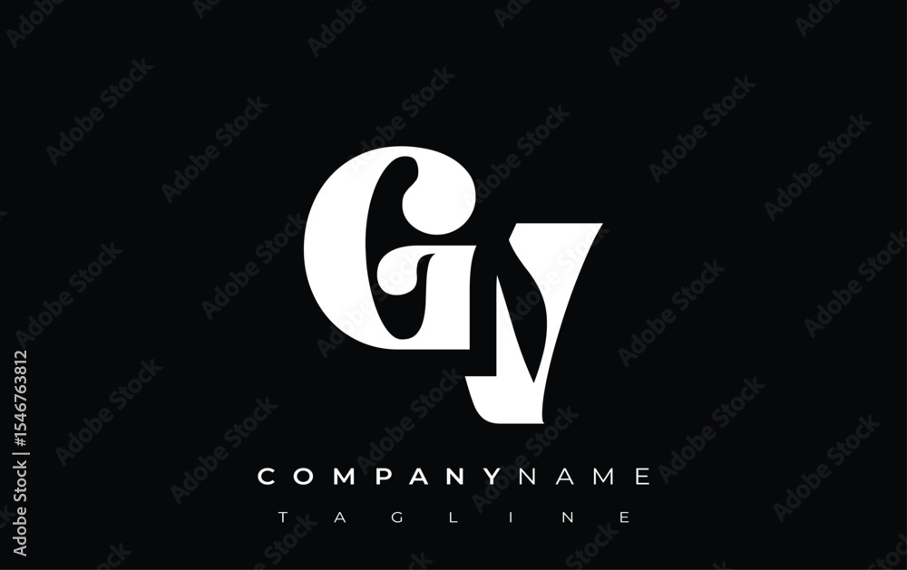 Fototapete gv creative abstract typography logo design. elegant logo combining bold typography and creative sha