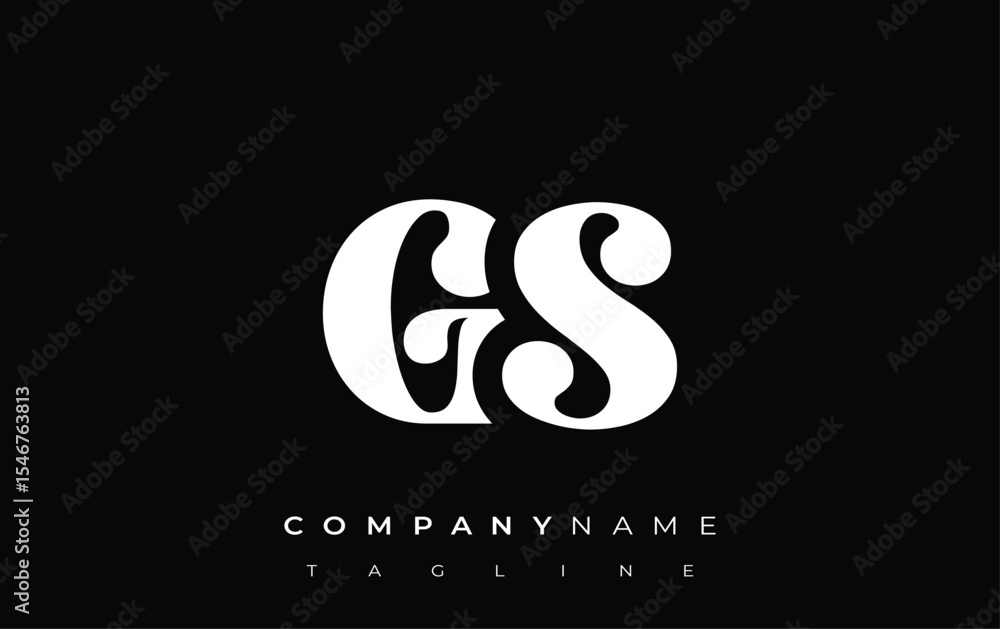Fototapete gs creative abstract typography logo design. elegant logo combining bold typography and creative sha