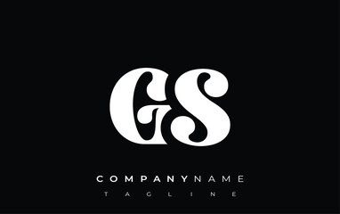 GS Creative Abstract Typography Logo Design. Elegant logo combining bold typography and creative shapes, ideal for branding and identity solutions.