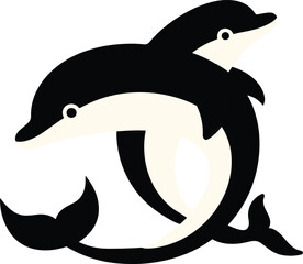 Playful dolphin illustration ocean animal vector graphic