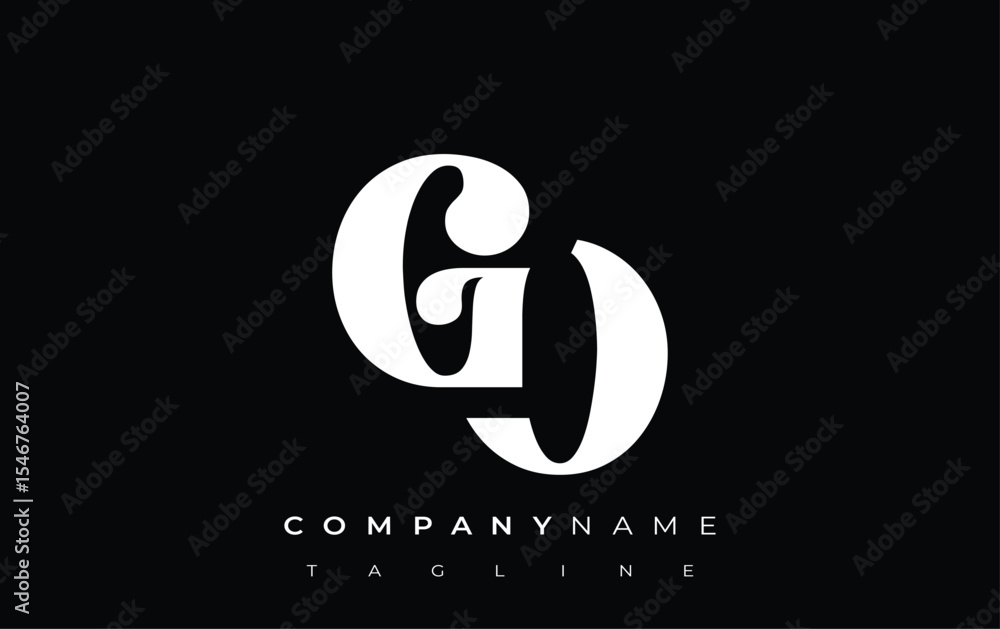 Fototapete go creative abstract typography logo design. elegant logo combining bold typography and creative sha