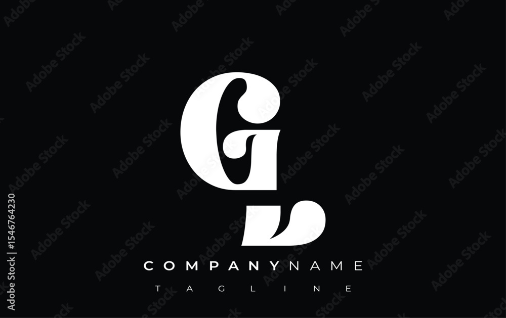 Fototapete gl creative abstract typography logo design. elegant logo combining bold typography and creative sha