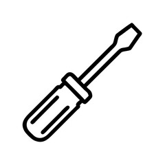 Screwdriver icon vector line art and outline vector icon