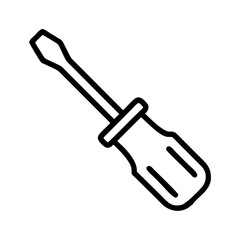 Screwdriver icon vector line art and outline vector icon