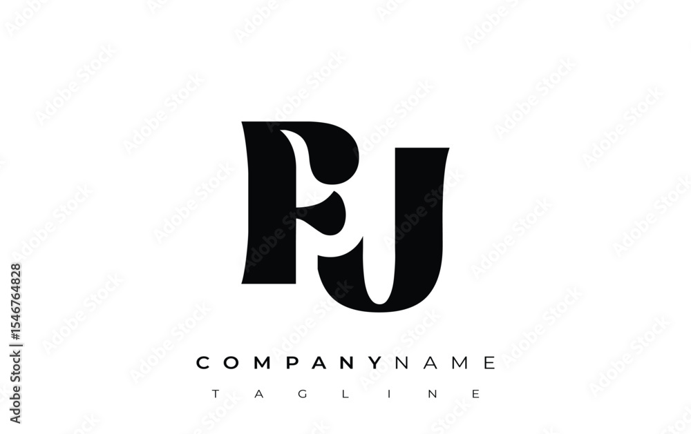 Fototapete fu creative abstract typography logo design. elegant logo combining bold typography and creative sha