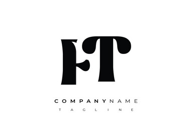 FT Creative Abstract Typography Logo Design. Elegant logo combining bold typography and creative shapes, ideal for branding and identity solutions.