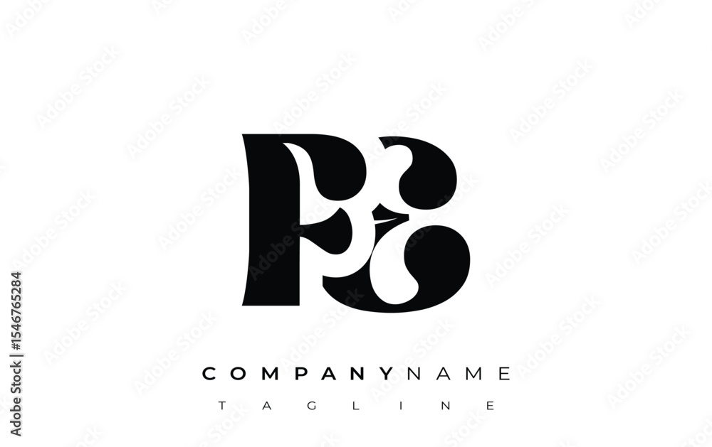 Fototapete fe creative abstract typography logo design. elegant logo combining bold typography and creative sha