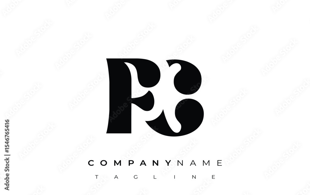 Fototapete fc creative abstract typography logo design. elegant logo combining bold typography and creative sha