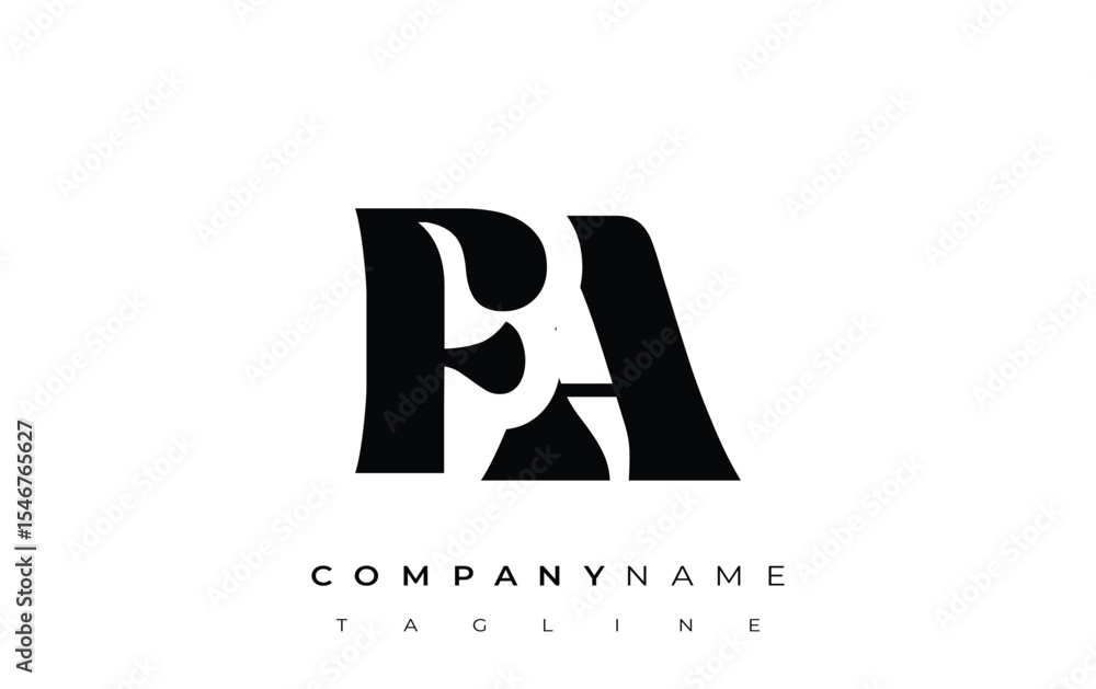 Fototapete fa creative abstract typography logo design. elegant logo combining bold typography and creative sha