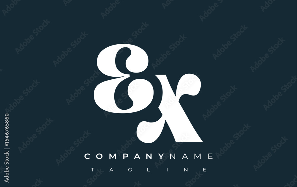 Fototapete ex creative abstract typography logo design. elegant logo combining bold typography and creative sha