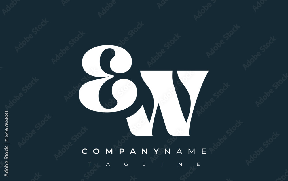 Fototapete ew creative abstract typography logo design. elegant logo combining bold typography and creative sha