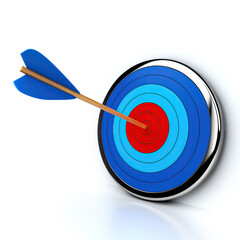 Precision Target with Arrow in Bullseye A Symbol of Accuracy and Achievement A Clear Representation of Goals and Success in Business and Sports A Focused Aim for Optimal Results