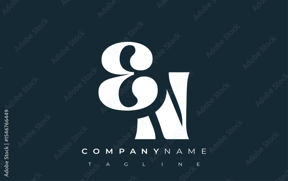 Fototapete en creative abstract typography logo design. elegant logo combining bold typography and creative sha