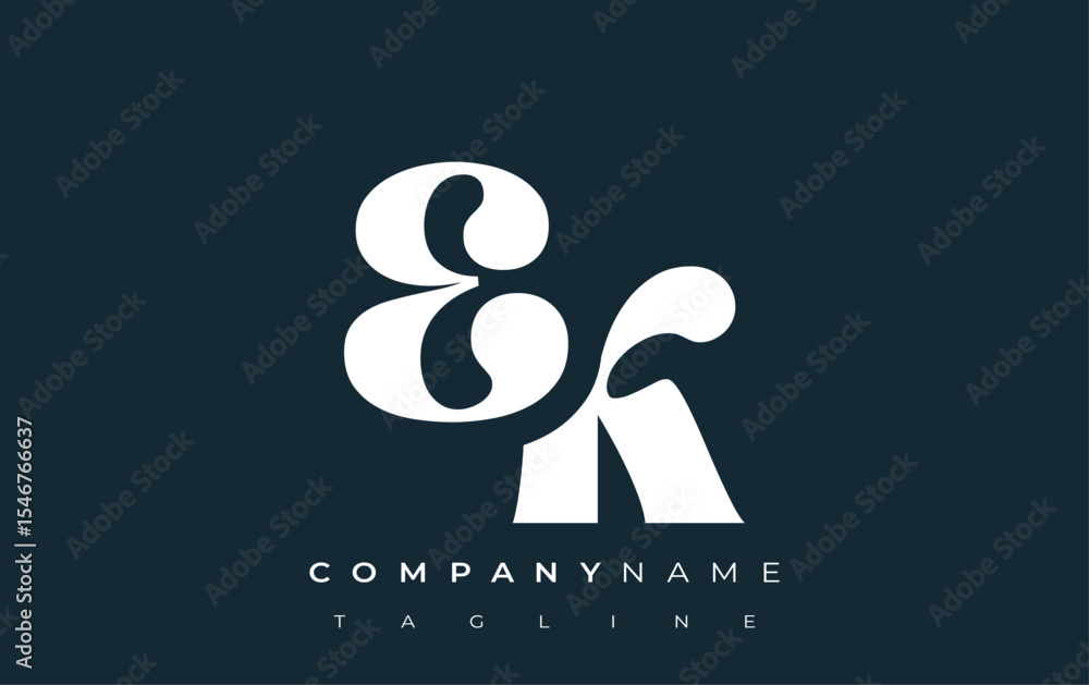 Fototapete ek creative abstract typography logo design. elegant logo combining bold typography and creative sha