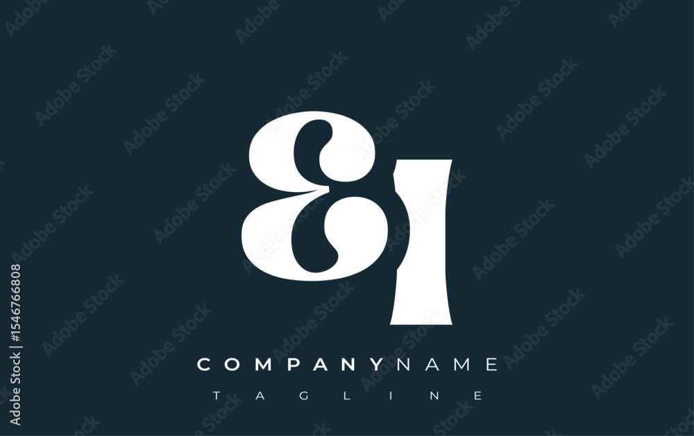 Fototapete ei creative abstract typography logo design. elegant logo combining bold typography and creative sha