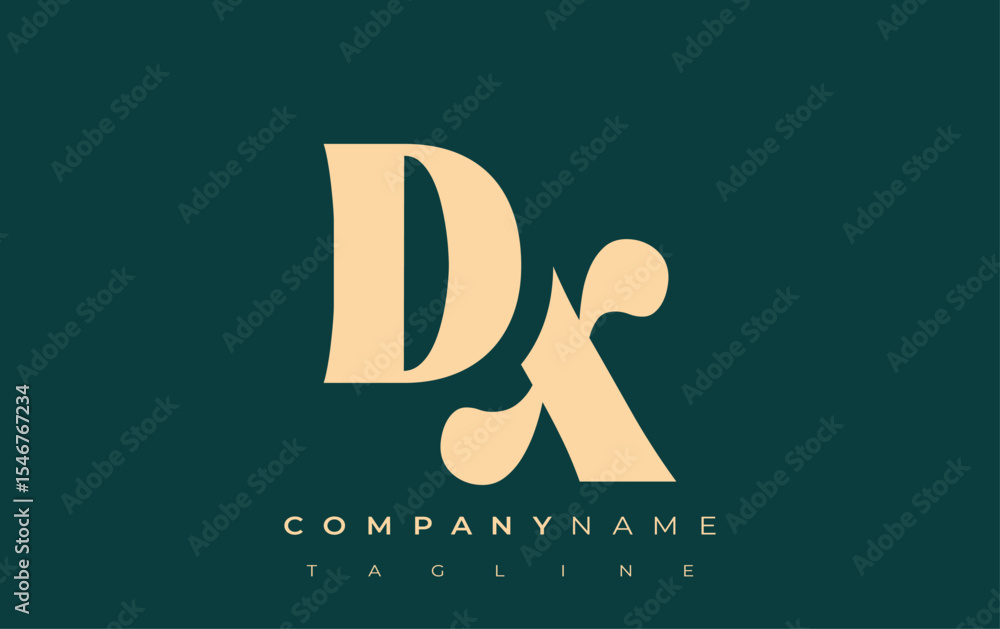 Fototapete dx creative abstract typography logo design. elegant logo combining bold typography and creative sha