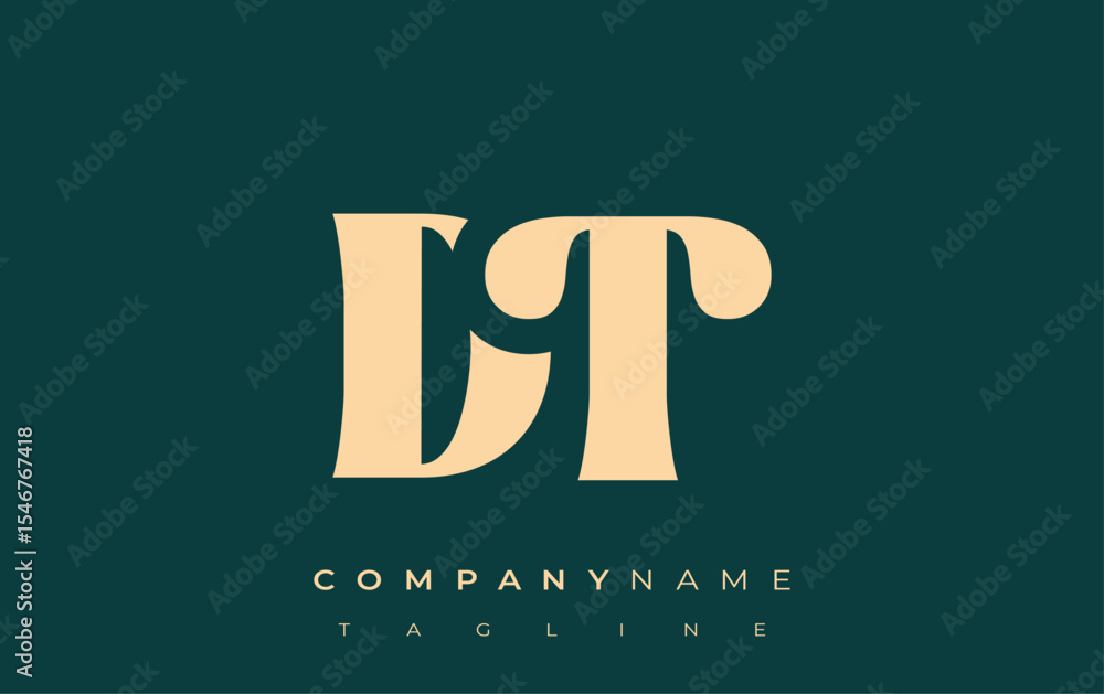 Fototapete dt creative abstract typography logo design. elegant logo combining bold typography and creative sha