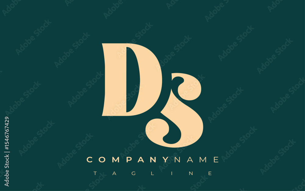 Fototapete ds creative abstract typography logo design. elegant logo combining bold typography and creative sha
