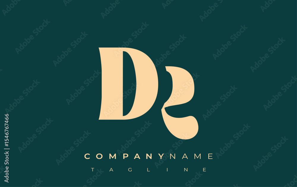 Fototapete dr creative abstract typography logo design. elegant logo combining bold typography and creative sha