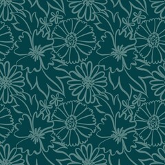 Vintage Floral Striped Seamless Pattern