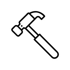 Hammer icon vector line art and outline vector icon