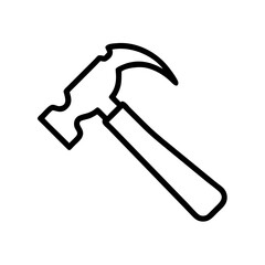 Hammer icon vector line art and outline vector icon