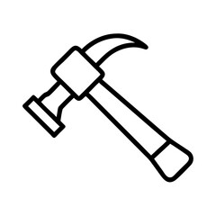 Hammer icon vector line art and outline vector icon