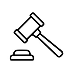 Hammer icon vector line art and outline vector icon