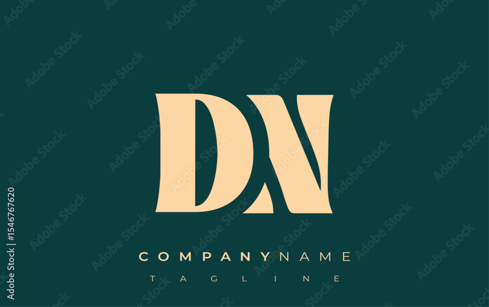 Fototapete dn creative abstract typography logo design. elegant logo combining bold typography and creative sha