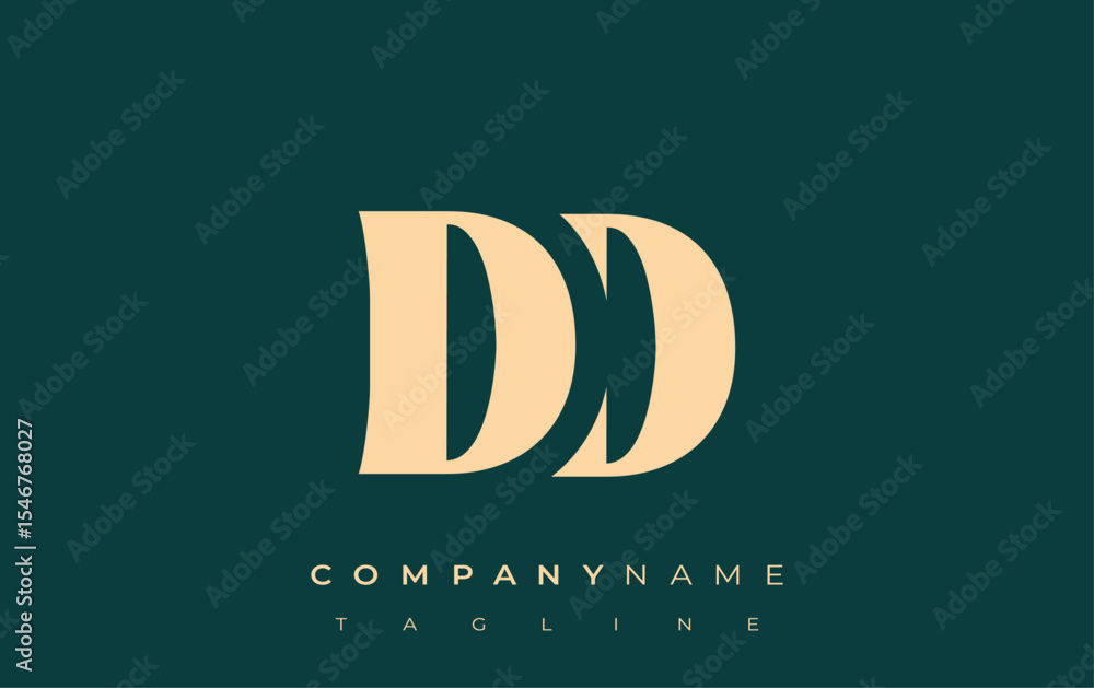 Fototapete dd creative abstract typography logo design. elegant logo combining bold typography and creative sha