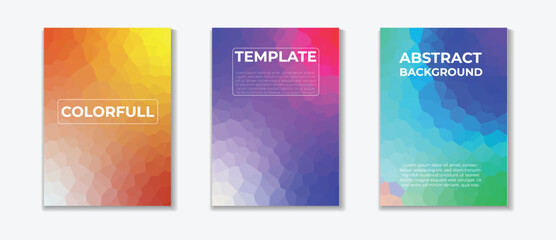 Colorful Style Backgrounds Set in Colorfull Modern Template and Design