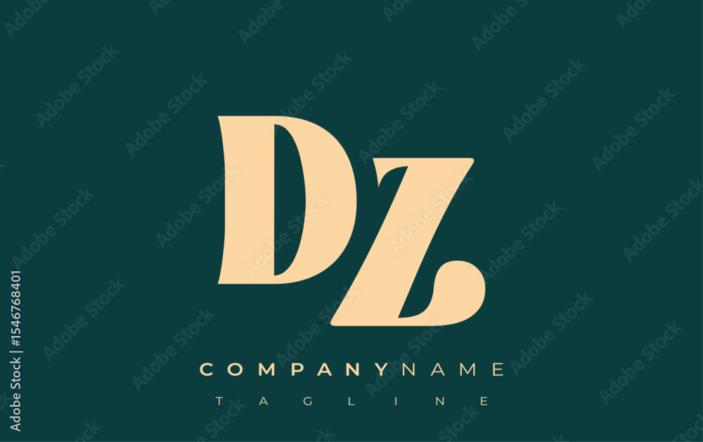 Fototapete dz creative abstract typography logo design. elegant logo combining bold typography and creative sha