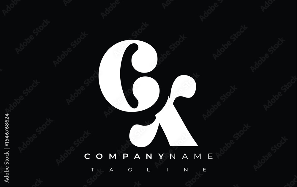 Fototapete cx creative abstract typography logo design. elegant logo combining bold typography and creative sha