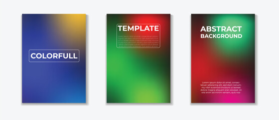 Colorful Style Backgrounds Set in Colorfull Modern Template and Design