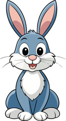 Cute cartoon rabbit and bunny vector art