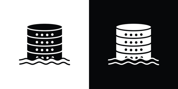 Data lake icon of a flat style vector