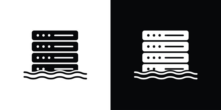 Data lake icon of a flat style vector