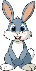Cute cartoon rabbit and bunny vector art