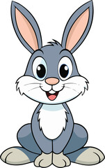 Cute cartoon rabbit and bunny vector art