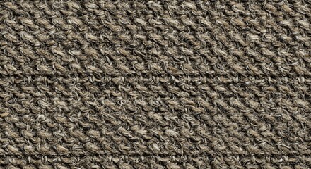 Close-up Texture of a Brown Knitted Fabric with a Diagonal Pattern