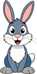 Cute cartoon rabbit and bunny vector art